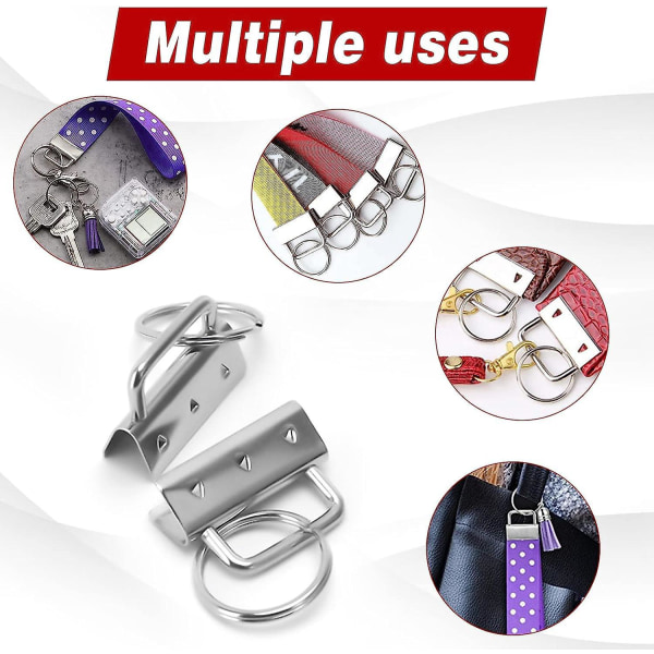 50 stykker sølv nøglering materialer til fremstilling af armbånd, bælter og armbånd med 32 mm nøgleringe