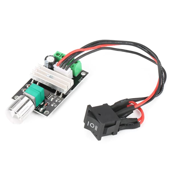 PWM Motorhastighetskontroller - 3A Reversibel Regulator, 6V/12V/24V, med Bryter (1 Stk)