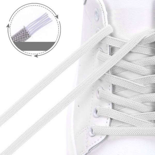 2 par lata knyta fria elastiska skosnören Unik roterande design elastiska skosnören för sneakers