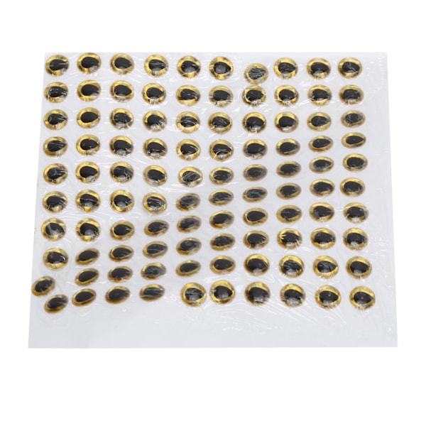100 st Fiske Lockögon Droppformade Falska Fiskögon för Tillverkning av Fiske Bete Guld 6MM