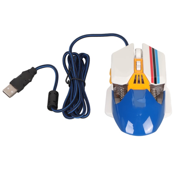 Kablet mus Ergonomisk RGB bakgrunnsbelyst Justerbar DPI 7 programmerbare taster Gaming Mus for Gaming Office Study White