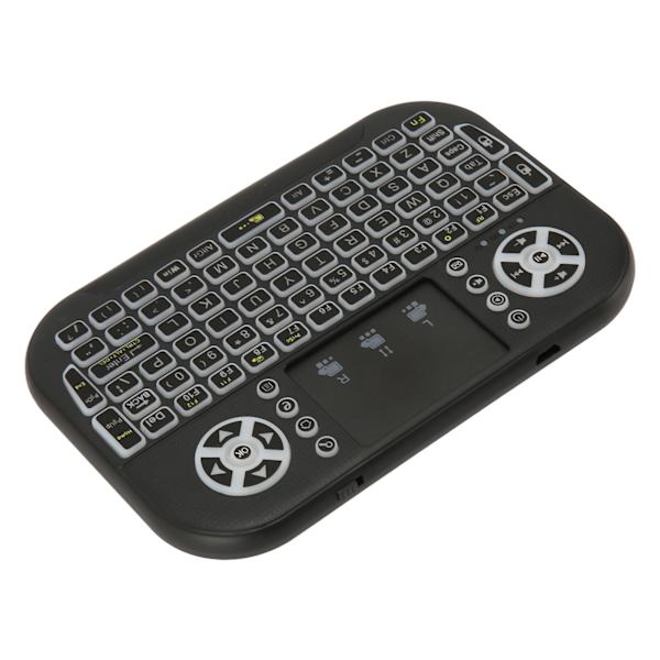 2,4 GHz mini trådlöst Bluetooth tangentbord med pekplatta Bakgrundsbelyst bärbart tangentbord Fjärrkontroll för bärbar PC TV Box