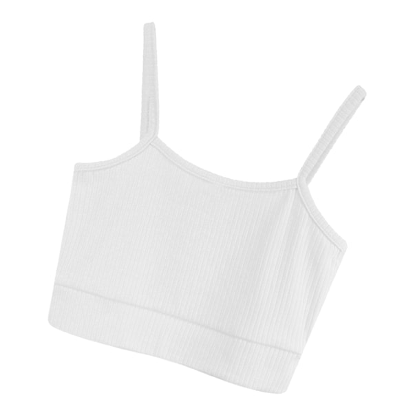 Tanktopp for kvinner, ermeløs spaghettistropp, smal passform, avslappet camisole for vår og sommer, hvit, fri størrelse (40‑60 kg)
