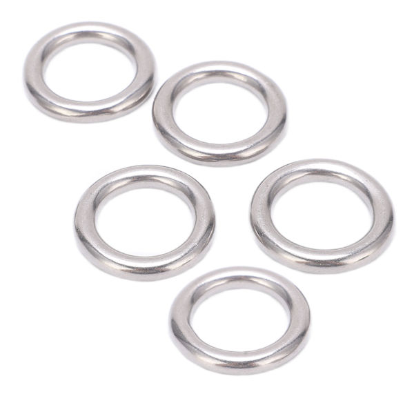 5 stk. 304 Rustfritt Stål Runde O-Ringer Flerbruks Sømløs Sveiset Metall O-Ring for Seiling Dykking 5x20mm