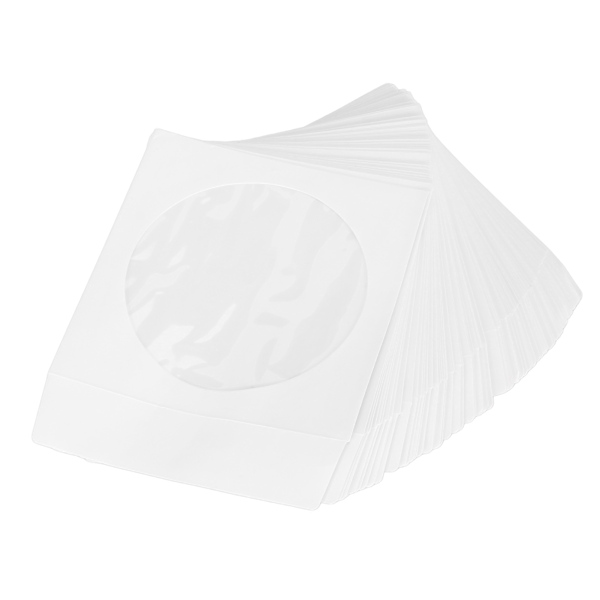 100 st CD-fodral 12,5 cm Bredd Transparent Fönster Dammskydd Tjockt Återanvändbart CD-kuvert för 12 cm 4,7 tum DVD-skivor