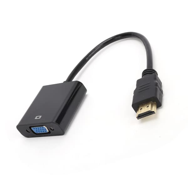 HDMI til VGA Konverter Kabel med 3,5 mm Audio til Chromebook Raspberry Pi Xbox Sort