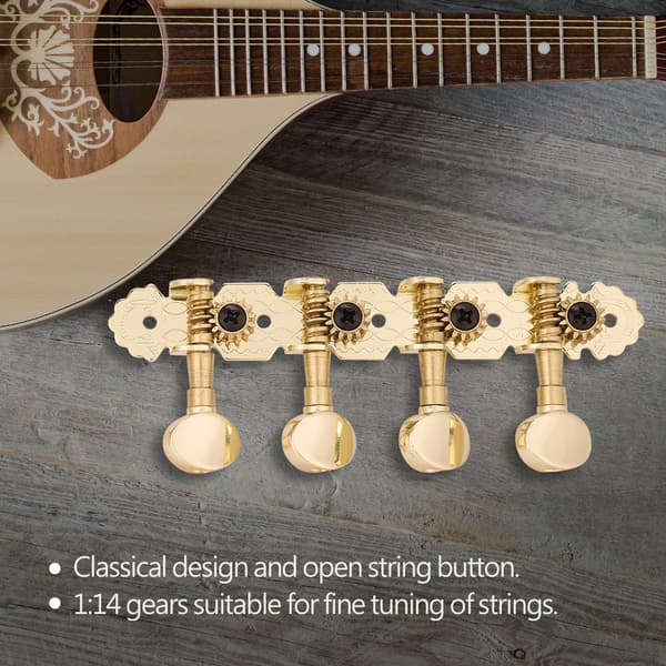 Mandolin Maskinhoder Stemmeskruer Krom Metall Stemmere Knapper Tilbehør