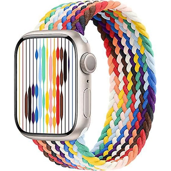 Strækbar Blonder Flettet Solo Loop Urrem til Apple Watch 42/44/45 - Mænd og Kvinder, Kompatibel med iWatch Serie SE 7 6 5 4 3 2