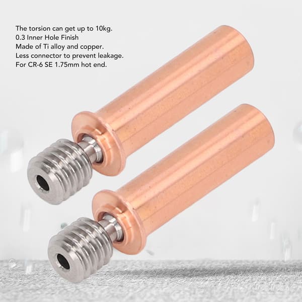 CR 6 SE 3D Printer Tilbehør - Bimetal Heat Break Dyse Halsrør (2 stk)