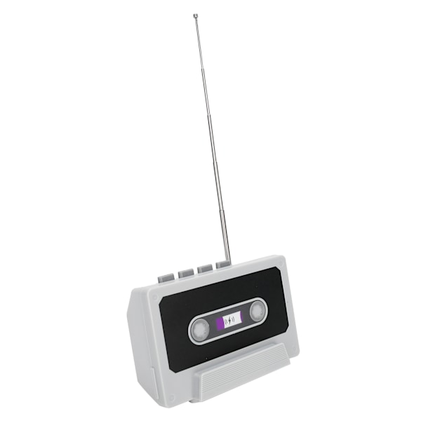 Bærbar Retro Bluetooth-høyttaler Stereo Høyttaler Telefonholder Trådløs Radio USB-lading Hvit