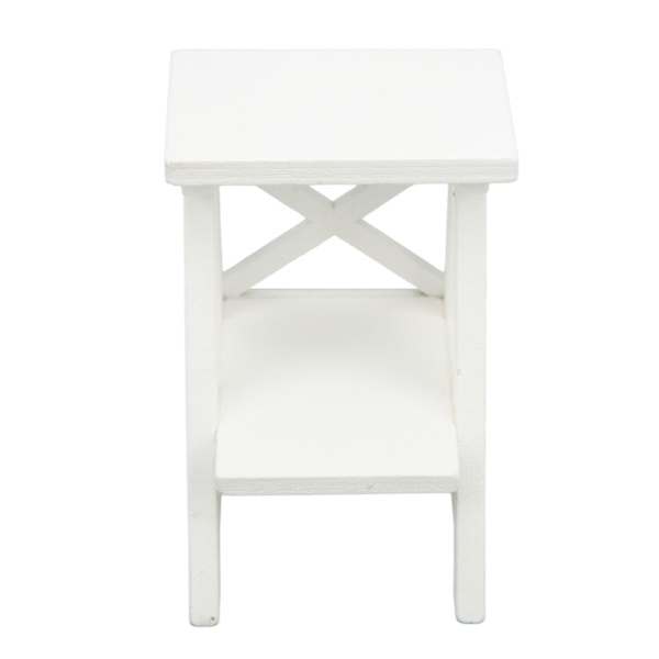 Dukkehus Mini Blomsterstand Simulering DIY Håndlavet 1:12 Skala Miniature Blomsterhylde til Dukkehus Tilbehør Hvid