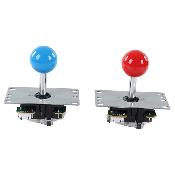 2 Spelare DIY Arkad Kit USB Board Game Encoder Joystick Arkadknappar Set för Vänner Samling Blå och Röd