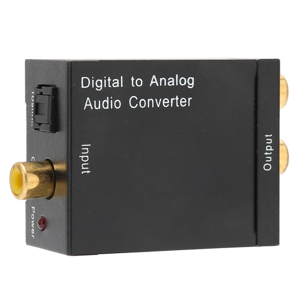 Digital koaksial optisk til analog lydkonverter adapter EU-plugg 100-240V