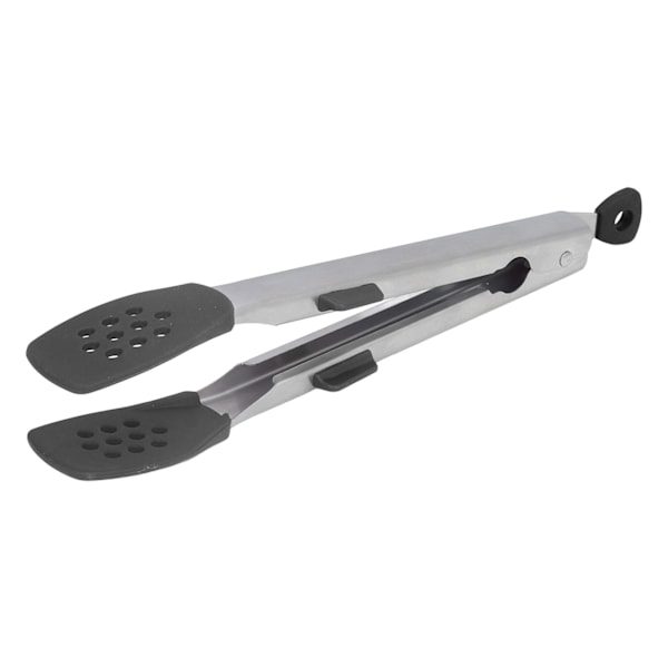 Mat Tang Tykk 304 Rustfritt Stål Anti Slip Korrosjonsbestandig Grill Tang for Restaurant Kjøkken Baking Svart