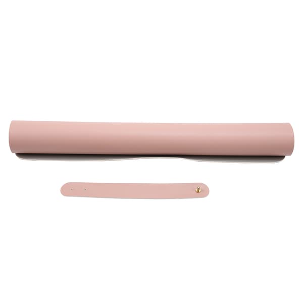 Dobbeltsidig bordmatte Multifunksjonell vanntett skrivebordsmusematte i skinn (rosa sølv)
