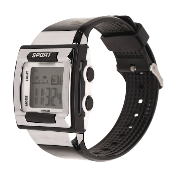 Digital watch Fashion Quadrate Vattentät stor skärm självlysande elektronisk watch för daglig sport simning Svart
