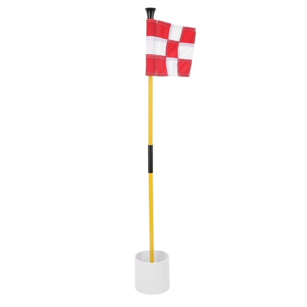 Golfpinne Flagghullskoppsett for Mini Putting Green Flaggstokk Yard Practice Rekvisita Bærbar 2-seksjons avtagbar hvit rød rutenett