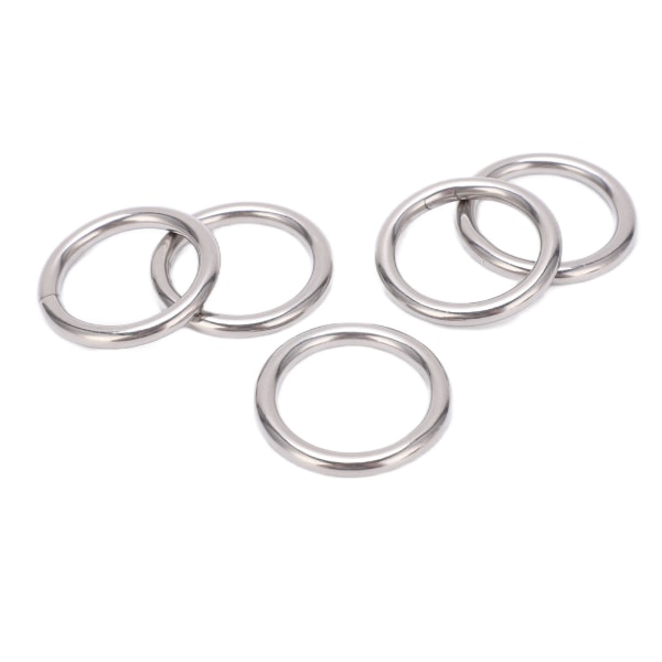 5 stk 304 rustfrit stål runde o-ringe Multi-purpose sømløs svejsning o-ring til yogaringe Hængekøje Sejlads dykning 5x30 mm