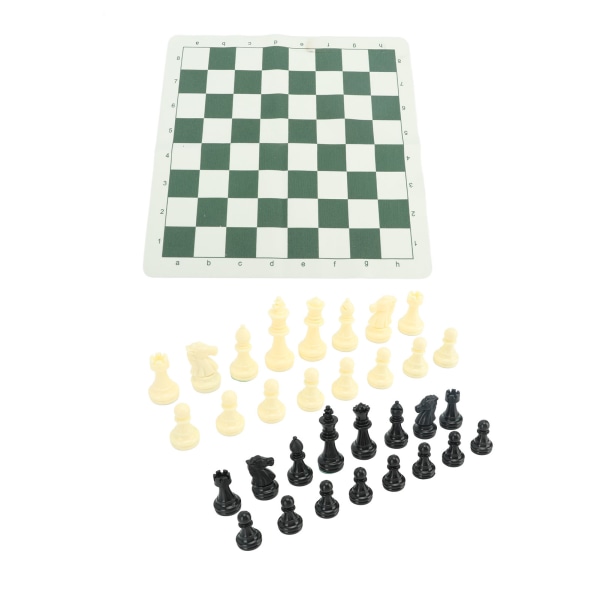 Bärbart set Reseschackbrädspelset set PU schackbräde 32 schackpjäser med förvaringsväska