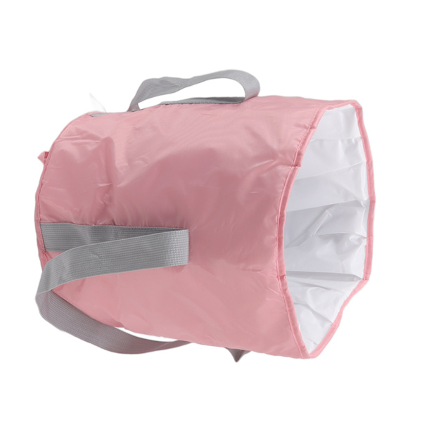 Hopfällbar fotbalja i polyester, dubbelskiktad hopfällbar campinghink med förvaringsväska för utomhusbruk, rosa