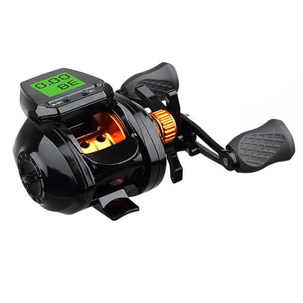 Fiskespöle med Digital Display, Dubbelbroms, Lättvikts, Explosionssäker Tråd, Baitcasting Spöle, Guld
