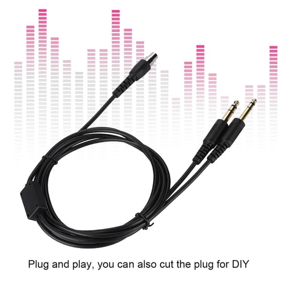 200 cm erstatningskabeladapter for luftfartshodesettplugg for pilot-DIY med kabelbryter