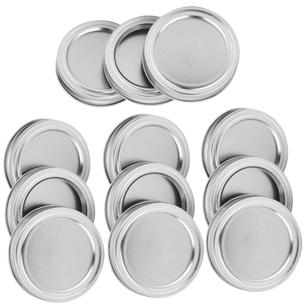 12 kpl 70 mm pyöreä tavallinen suu SplitType purkin kansi säiliön tiivistyskansi mausteille hunajalle säilöntään (XH00177 hopea)