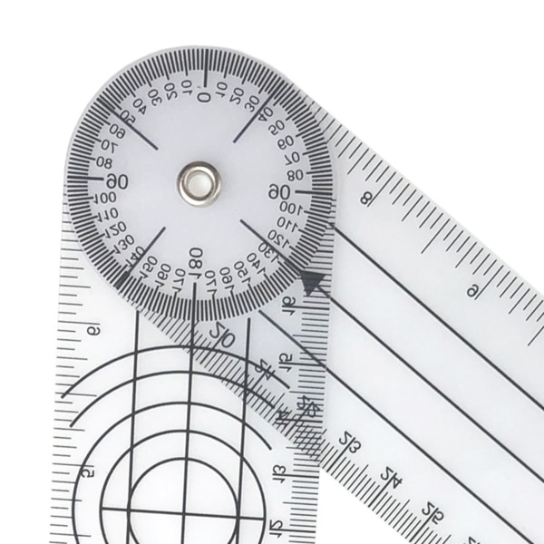 Folding Ruler Protractor Plastic 140mm 5.5in Frosted Multi Angle Geometry Measuring Ruler for Measurement
