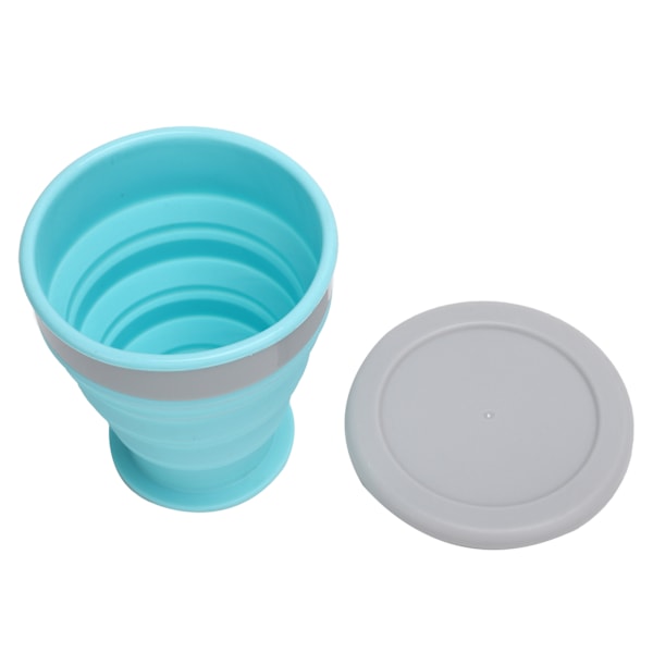 Hopfällbar Vattenflaska Silikon Retractable Mug Multifunktionell Mugg för Resor UtomhussporterBlå