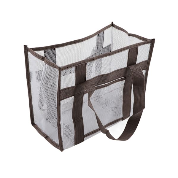 Bærbar Mesh Oxford Stoff Bag Stor Kapasitet Barn Shell Holding Bag for Utendørs Strand Basseng M