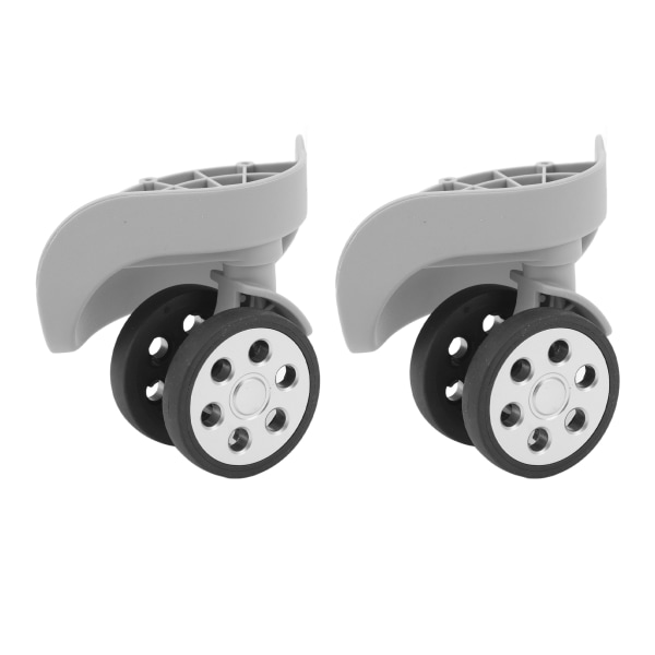 2 stk. bagagehjul 360 grader roterende stille antiwear ABS gummi kuffert hjul med skruer til udskiftning reparation lys grå