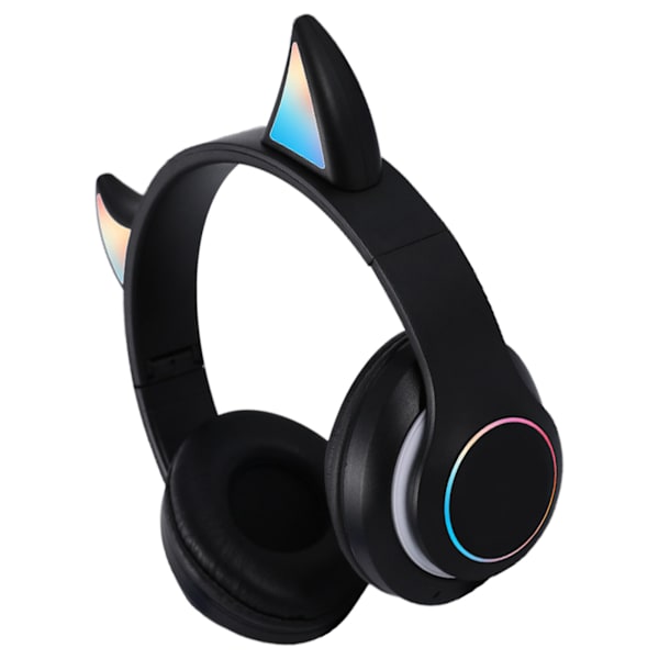 Taitettavat Bluetooth -kuulokkeet HiFi Hehkuva Effect Kevyt Mukavat Söpöt Langattomat Kuulokkeet Musta