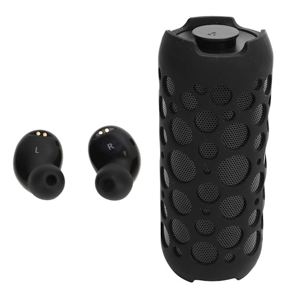 Bärbar Bluetooth-högtalare RGB Dynamisk Effekt Stereoljud 2 i 1 Liten Högtalare med Trådlösa Hörlurar för Utomhusresor