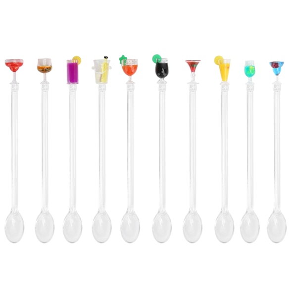 10PCS Cute Cocktail Drink Mixer Bar Stirring Mixing Sticks Spoons Bar Kitchen AccessoryS