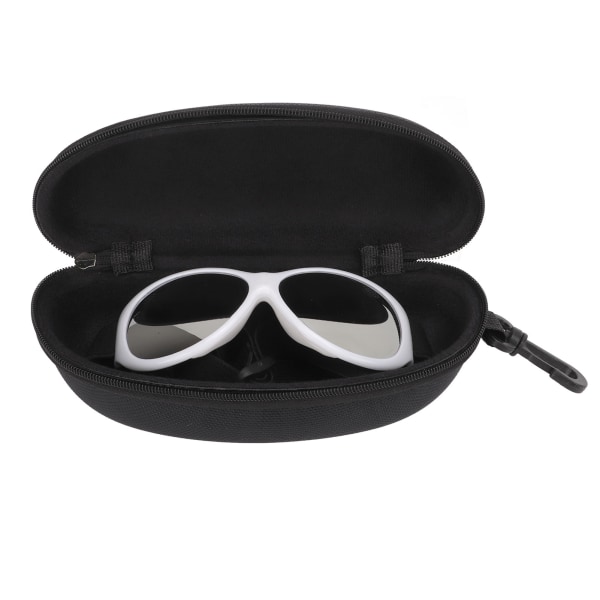 Husdjursglasögon Hundsolglasögon Vindtäta hundglasögon Ögonskydd med justerbar rem, vit silver