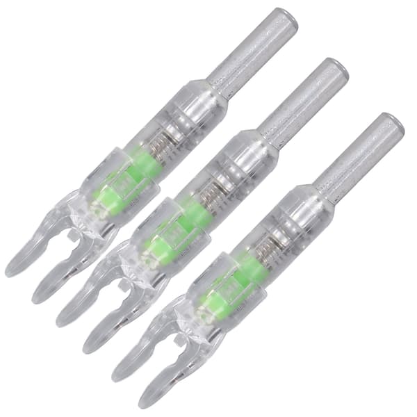 3 stk. lysende piler Automatic Lighting 6,2 mm Innvendig diameter Bueskyting Skaft Lysende pilhale for utendørs grønn