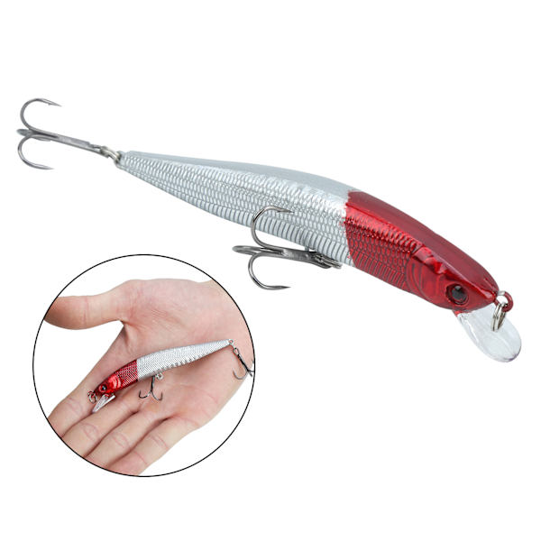 5 st plastsimulering Minnow Long Shot lockbete med diskantkrok fiskeredskap8#