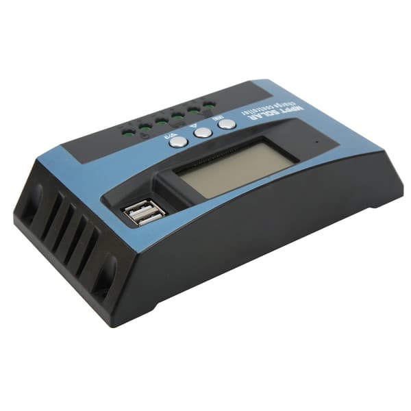 Solar Charge Controller LCD Display 2 USB-udgange Overstrømsbeskyttelse Solpanelregulator 12 24V Selvadaption 100A