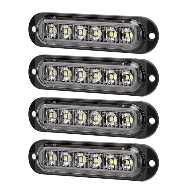 4 stk. Lastvogns Sidelys Høj Lysstyrke 90LM IP65 Vandafvisende 6 LED'er Lastvogns Nødlys 12‑24V Hvid