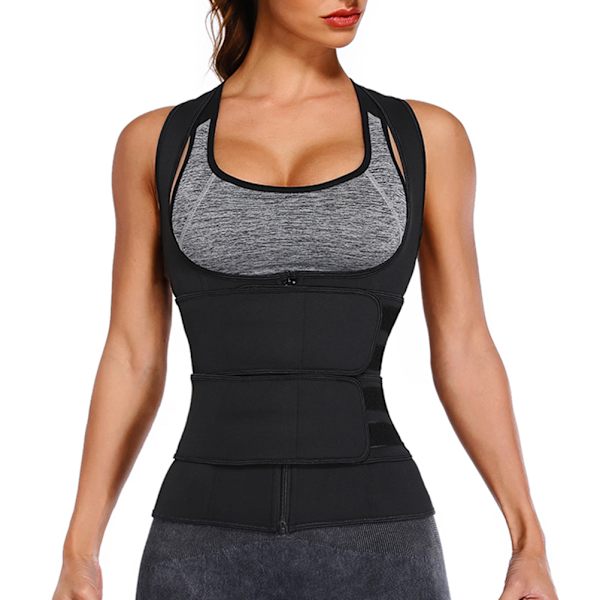 Kvinder talje træner korset lynlås vest Justerbar neopren kropsform Cincher tanktop talje Shapewear
