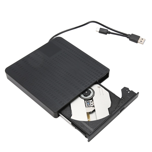 Ulkoinen CD- ja DVD-asema USB3.0 ja Type C -liitäntöjen kanssa, hiljainen ja nopea tiedonsiirto, CD- ja DVD-poltin ja -lukija kannettaville tietokoneille