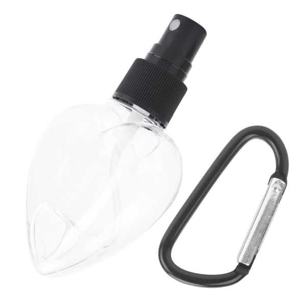 Reis Tom sprayflaske med nøkkelring 50 ml transparent hjerteform plastbeholdere Svart spraymunnstykke