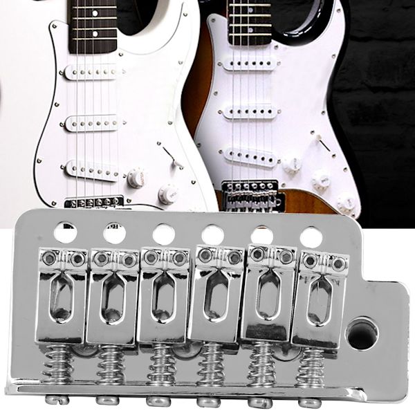 Tremolo-bro for elektrisk gitar for gitar i Stratocaster-stil med sal (sølv)