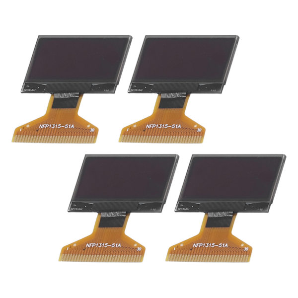 4 st LCD-skärmmodul tunn plastfilm 128 x 64 liten 30PIN-skärmmodul 0,96 tum vit visning