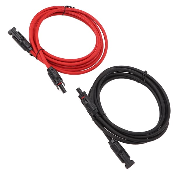 1 par solcelleforlængerkabel 6mm² PPE kobberisoleret solcellepaneladapter til RV PV-system 6m / 19.7ft