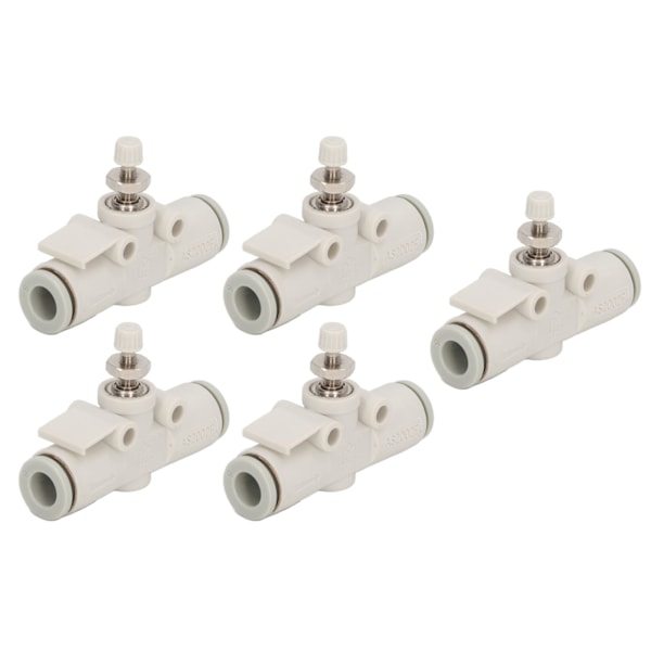 5 stk. rørspjældventil trykbestandig PVC In Line lige luftstrømsreguleringsfitting til 6 mm OD-rør