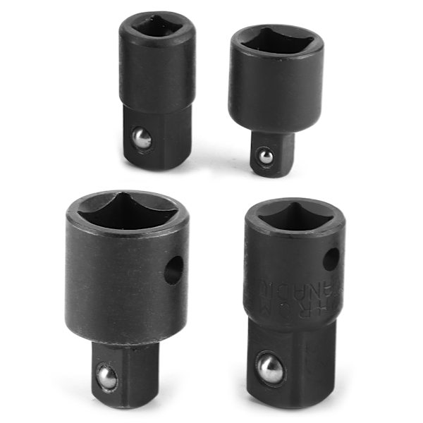 4 stk 1/4in 3/8in 1/2in Elektrisk Skiftenøkkel Hylse Adapter Konverter Krom Vanadium Stål Drive Socket Joint (Svart)