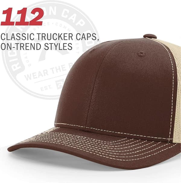 Richardson UNISEX 112 Trucker Justerbar Snapback Baseballkasket En Størrelse Passer De Fleste Sort Grøn Mesh