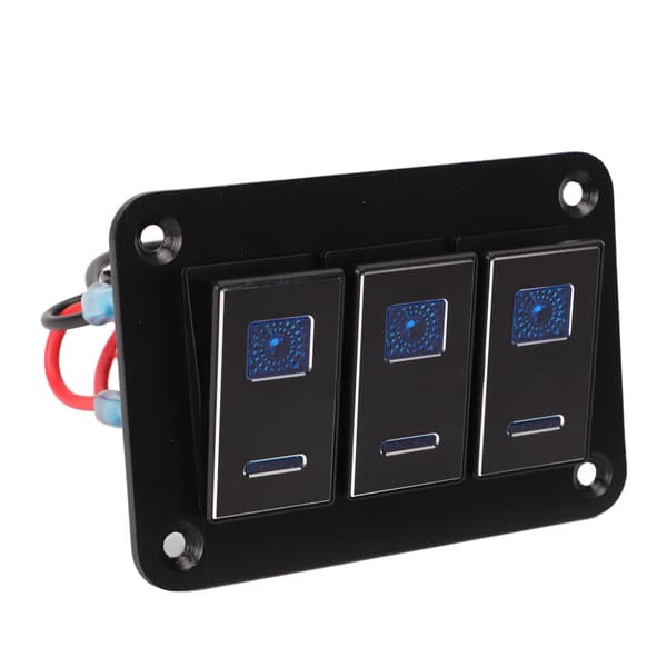 3-veis vanntett vippebryterpanel DC 12V til 24V 30A 5-pinners blått LED-lys fleksible PC-spenner for RV-bilbåt