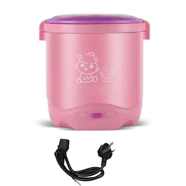 1,2L Mini Kornkoker Bærbar Reise Riskoker Multikoker for Supper Gryter Havregryn Rosa 1‑60stk